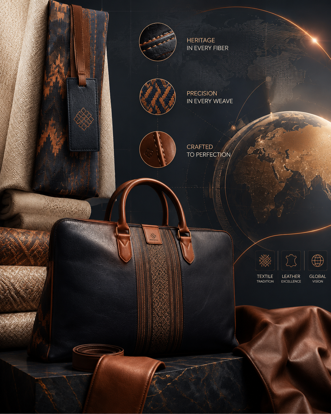 Global Craftsmanship — Hand-Woven Textile Leather Boot